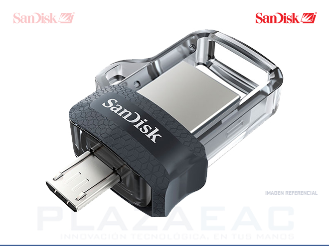 MEMORIA USB SANDISK 64GB ULTRA DUAL DRIVE 3.0 + OTG - P/N: SDDD3-064G-G46