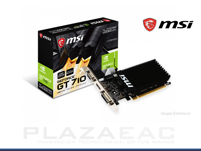 TARJETA DE VIDEO MSI GEFORCE GT710,1GB DDR3,PCI-E2.0,HDMI, DL-DVI-D - P/N: GT 710 1GD3H LP