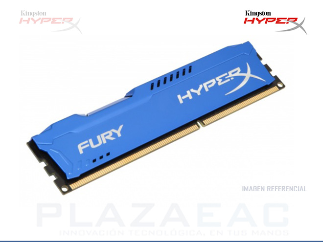 MEMORIA RAM DIMM PARA PC KINGSTON HYPERX FURY BLUE 8GB DDR3 1600MHZ 1.5V AZUL P/N: HX316C10F/8