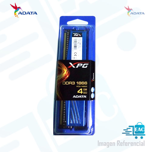 MEMORIA RAM DIMM ADATA 4GB DDR3 1866 PC3-14900 NEGRO - P/N: AX3U1866W4G10-SB