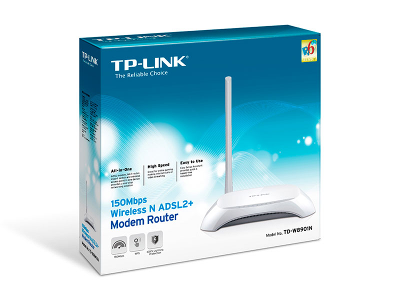 ROUTER TP-LINK TD-W8901N  ADSL2 4 PORT LAN 150MBPS - P/N: TDW8901N