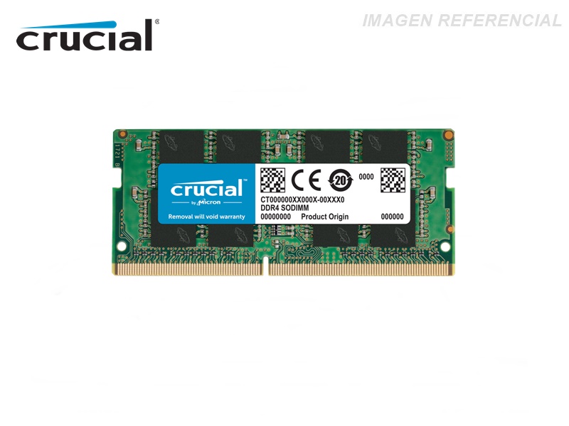 MEMORIA RAM SODIMM CRUCIAL16GB DDR4 2400MHZ 1.2V -  P/N: CT16G4SFD824A