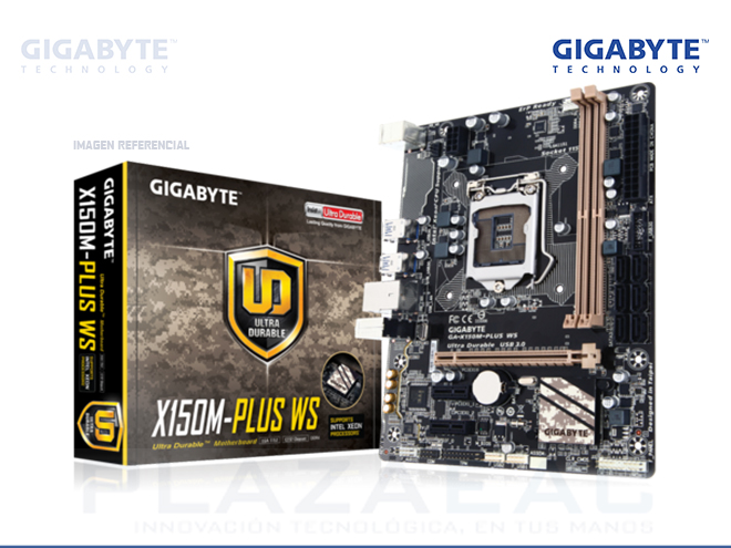 PLACA GIGABYTE X150M-PLUS WS, DDR4, 2400MHZ(MAX), LGA1151, 32GB, GEN 6TA Y PENTIUN/CELERON, PCI-E, USB 3.0 - P/N:X150M-PLUSWS