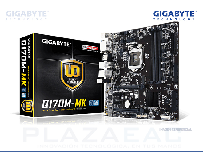 PLACA GIGABYTE Q170M-MK, DDR4, 2133MHZ(MAX), LGA1151, 64GB, GEN 6TA Y 7MA, HDMI/DVI-D/VGA -  P/N:Q170M-MK