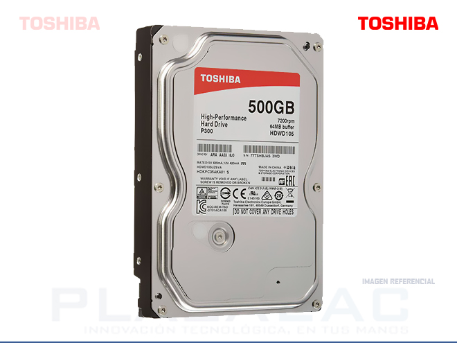 DISCO DURO INTERNO TOSHIBA 500GB SATA, 7200 RPM, 3.5" P/N: HDWD105UZSVA