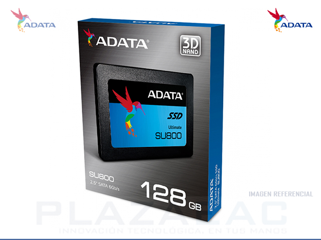 DISCO SOLIDO INTERNO ADATA 128GB, 560MB/S, SATA 6.0 GB/S, 2.5" / 7MM  -  P/N:ASU800SS128GTC