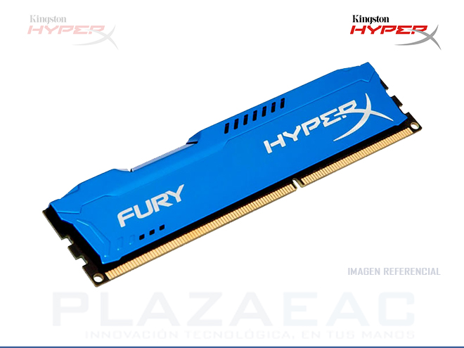 MEMORIA RAM KINGSTON HYPERX FURY BLUE DDR3 8GB, 1333MHZ DIMM, CL9 240-PINES, PC - P/N: HX313C9F/8