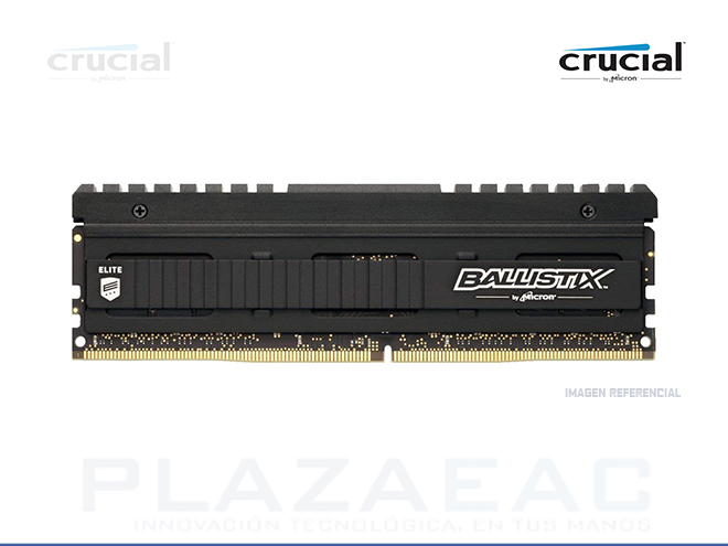 MEMORIA RAM CRUCIAL BALLISTIX ELITE BLACK, DDR4 4GB 3200MHZ, PC4-25600, 288-PIN, DIMM, PC - P/N:BLE4G4D32AEEA