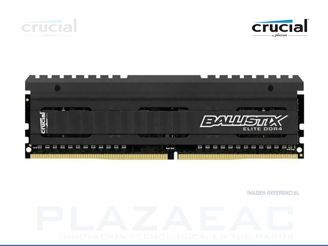 MEMORIA RAM CRUCIAL BALLISTIX ELITE BLACK, DDR4 4GB 3000MHZ,  1.35V, DIMM, PC - P/N: BLE4GD30AEEA