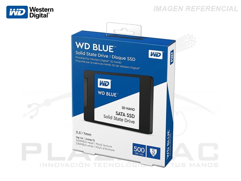 DISCO DURO SOLIDO WESTERN DIGITAL BLUE SSD, 500GB, SATA 6GB/S, 2.5" P/N: WDS500G1B0A