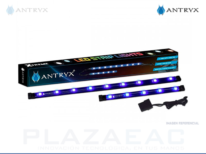 CINTA ANTRYX ALSL-2S5VBL ILUMINACION BLUE LED, KIT 02 PIEZAS, MAGNETIZADO, 5V - P/N: ALS2S5VBL