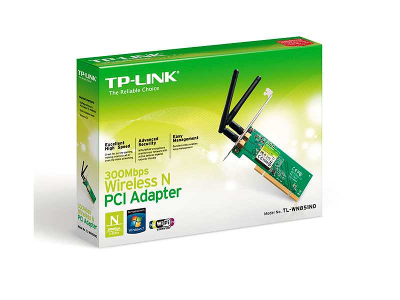 TARJETA DE RED INALAMBRICA TP-LINK TL-WN851ND PCI 300MBPS 2 ANTENAS - P/N: TL-WN851ND