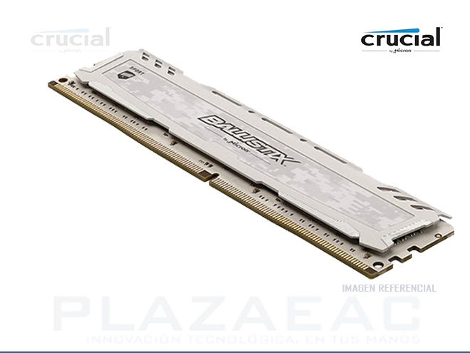 MEMORIA RAM CRUCIAL BALLISTIX SPORT BLANCO, DDR4 4GB 2400MHZ, 1.2V, DIMM, PC - P/N: BLS4G4D240FSC
