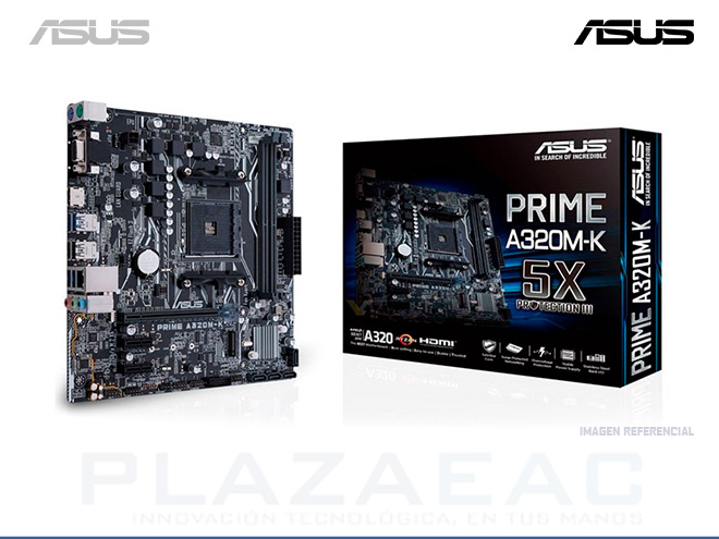 PLACA ASUS PRIME A320M-K, DDR4, 2400MHZ(MAX), AM4, 32GB, AMD, COMPATIBLE RYZEN 7/A-SERIES/ATHLON SATA 6.0, USB 3.1 - P/N: PRIME A320M-K
