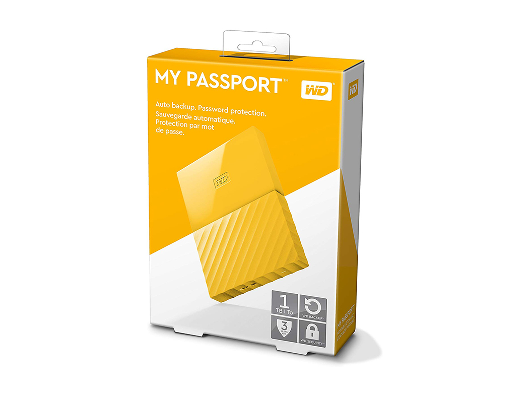 DISCO DURO EXTERNO WD MY PASSPORT, 1TB, USB3.0, 2.5", YELLOW - P/N: WDBYNN0010BYL-WESN