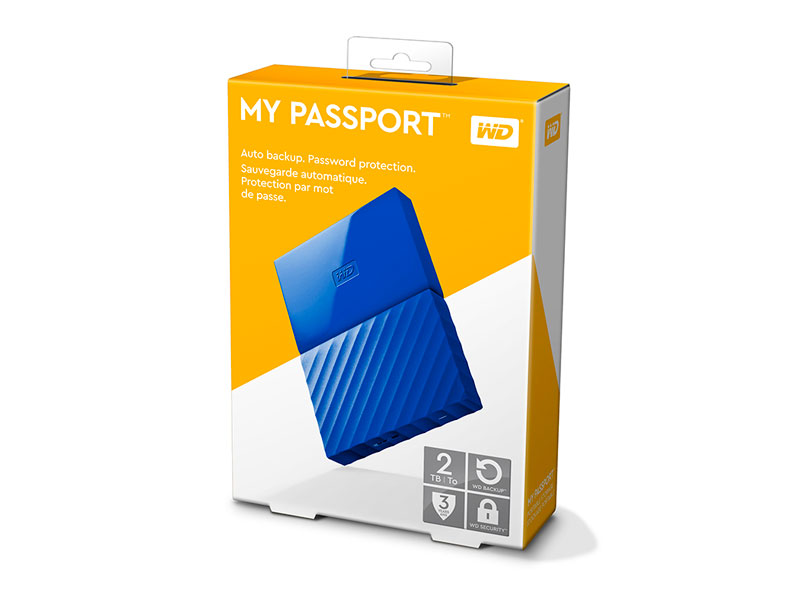 DISCO DURO EXTERNO WD MY PASSPORT, 2TB, USB3.0, BLUE - P/N : WDBYFT0020BBL-WESN