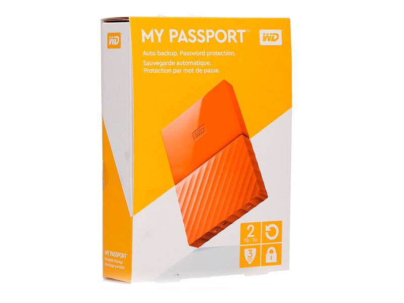 DISCO DURO EXTERNO WD MY PASSPORT, 2TB, USB3.0, 2.5", ORANGE - P/N:  WDBYFT0020BOR-WESN