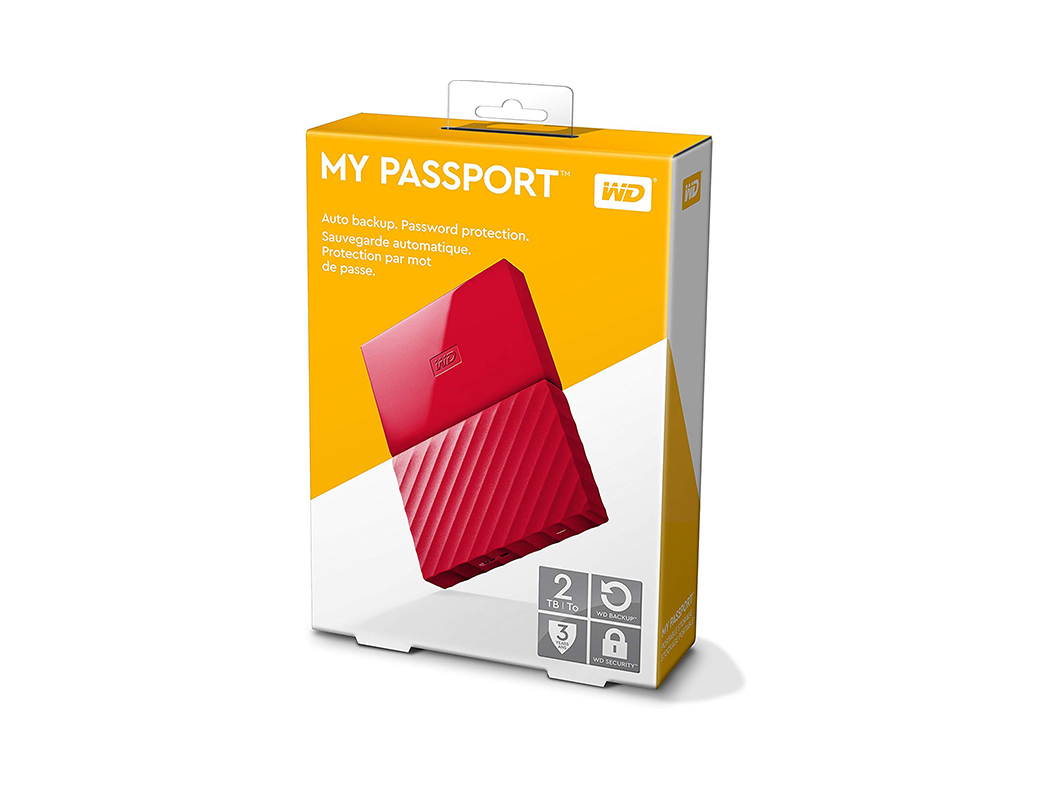 DISCO DURO EXTERNO WD MY PASSPORT, 2TB, USB3.0, RED - P/N: WDBYFT0020BRD-WESN