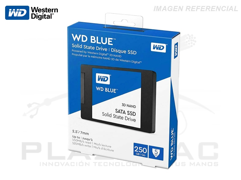 DISCO SOLIDO INTERNO, WESTERN DIGITAL BLUE, 250GB,  2.5" SATA 6GB/S. - P/N : WDS250G2B0A