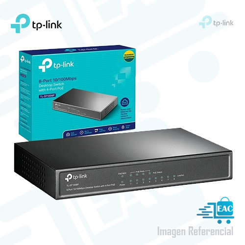 SWITCH TP-LINK TL-SF1008P  8 PUERTOS 10/100MBPS 4 PORT POE- P/N: TLSF1008P