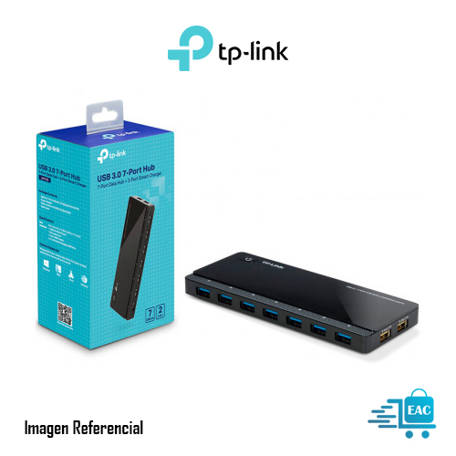 HUB USB TP-LINK UH720 3.0 DE 7 PUERTOS + 2 ENTRADAS DE PODER