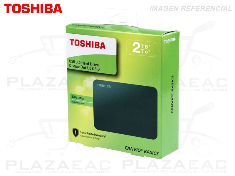 DISCO DURO EXTERNO TOSHIBA CANVIO BASIC, 2TB, USB 3.0, 2.5", NEGRO - P/N: HDTB420XK3AA