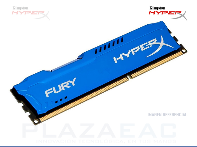 MEMORIA RAM KINGSTON, TIPO DDR3 CAPACIDAD 4GB BUS 1866MHZ  HYPERX FURY BLUE NON-ECC, CL10 PARA PC- P/N: HX318C10F/4