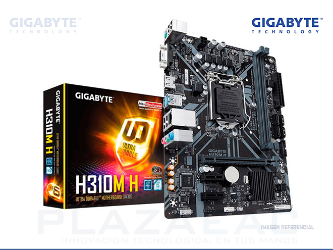 PLACA GIGABYTE H310 M, REV 1.0, LGA1151, H310, DDR4, SATA 6.0, GEN 8VA Y 9NA, USB 3.1 - P/N: H310M H