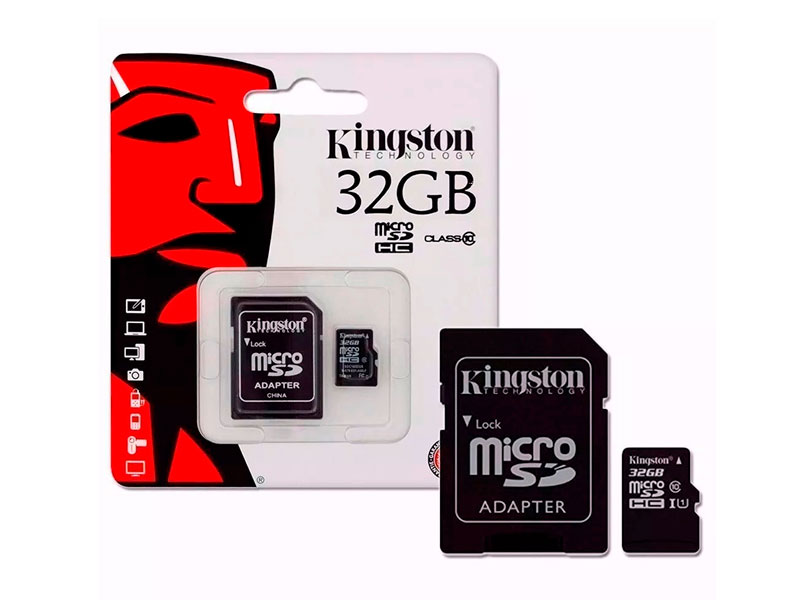 MEMORIA MICRO SD KINGSTON 32 GB, UHS-I SPEED CLASS 10 (U1) + ADAPTADOR SD - P/N: SDCS/32GB