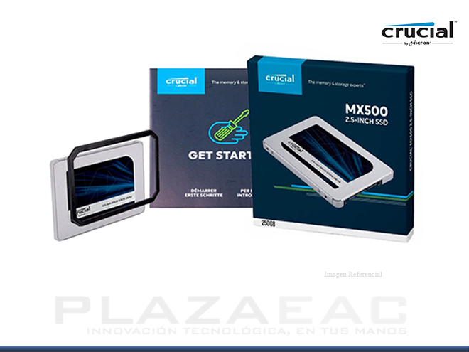 DISCO SOLIDO INTERNO, CRUCIAL MX500, 250GB, SATA 6GB/S, 2.5", 7MM - P/N: CT250MX500SSD1