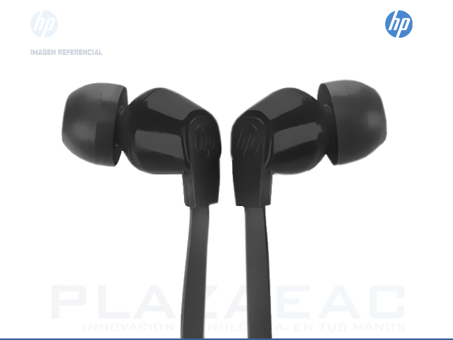 AUDIFONO HP 100 IN, CONECTOR 3.5MM, CABLE 1.24 MTS, COLOR NEGRO. P/N:1KF54AA#ABL