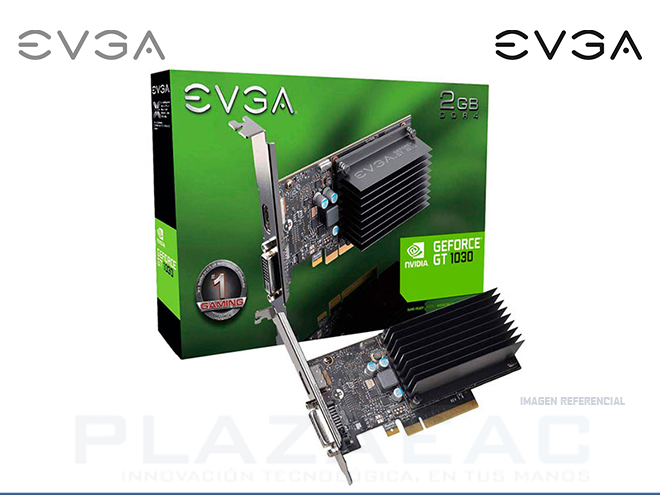 TARJETA DE VIDEO EVGA NVIDIA GEFORCE GT1030, 2GB DDR4 64-BIT, PCI-E 3.0 - P/N: 02G-P4-6232-KR