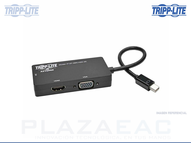 CONVERTIDOR TRIPP-LITE DE MINI DISPLAYPORT A VGA / DVI / HDMI - P/N: P137-06N-HDV