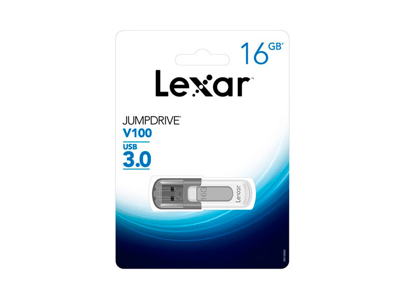 MEMORIA USB FLASH LEXAR JUMPDRIVE V100, 16GB, USB 3.0, P/N: LJDV100-16GABNL