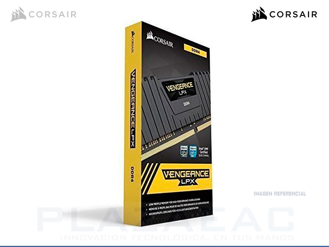 MEMORIA RAM CORSAIR VENGEANCE LPX, DDR4 16GB (1 X 16GB) 2666MHZ, CL16, BLACK, DIMM, PC - P/N: CMK16GX4M1A2666C16