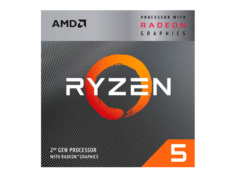 PROCESADOR AMD RYZEN 5 3400G, 3.70GHZ, 4MB L3, 4 CORE, AM4, 12NM, 65 W - P/N: YD3400C5FHBOX