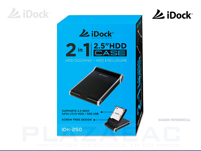 CASE PARA DISCO DURO IDOCK 2.5" SATA HDD DOCKING/SSD ENCLOSURE  USB 3.0 - P/N: IDK250