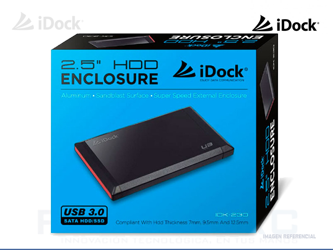 CASE PARA DISCO DURO IDOCK 2.5"  SATA HDD/SSD USB 3.0 DOCKING  ALUMINIO/PLASTIC - P/N: IDK-230