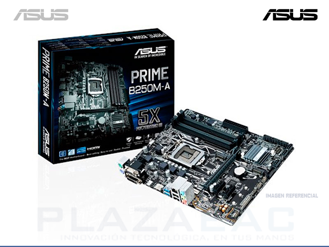 PLACA ASUS PRIME B250M-D, LGA1151, DDR4 2133/2400, STA 6.0, USB 3.1, 2 RANURAS - P/N: PRIME B250M-D