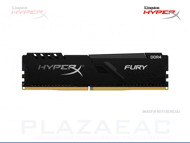 MEMORIA RAM KINGSTON HYPERX FURY, DDR4 8GB 2666MHZ, PC4-21300, CL16, 1.2V, BLACK, PC - P/N: HX426C16FB3/8