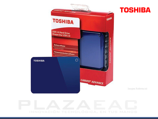 DISCO DURO EXTERNO TOSHIBA 2TB CANVIO ADVANCE, USB 3.0, 2.5", AZUL - P/N: HDTC920XL3AA