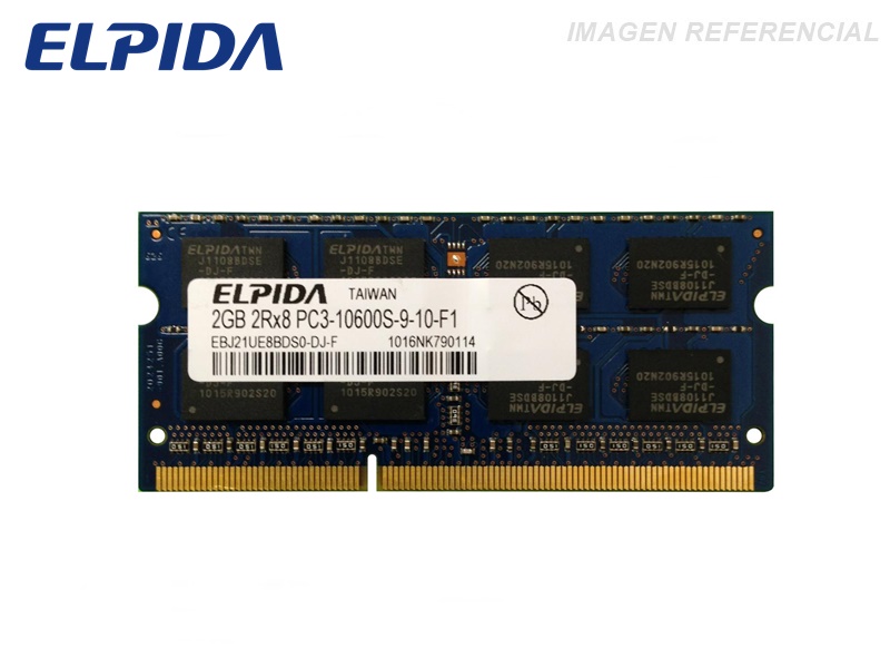 MEMORIA RAM SODIMM ELPIDA 2GB DDR3 1066MHZ PC3-8500S  - P/N: EBJ21UE8BDS0-DJ-F