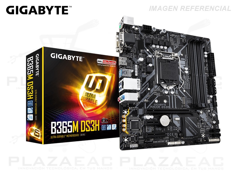 PLACA GIGABYTE B365M DS3H, DDR4 , LGA1151, GEN 9NA/ 8VA, SATA 6.0, USB 3.1 - P/N: B365M DS3H