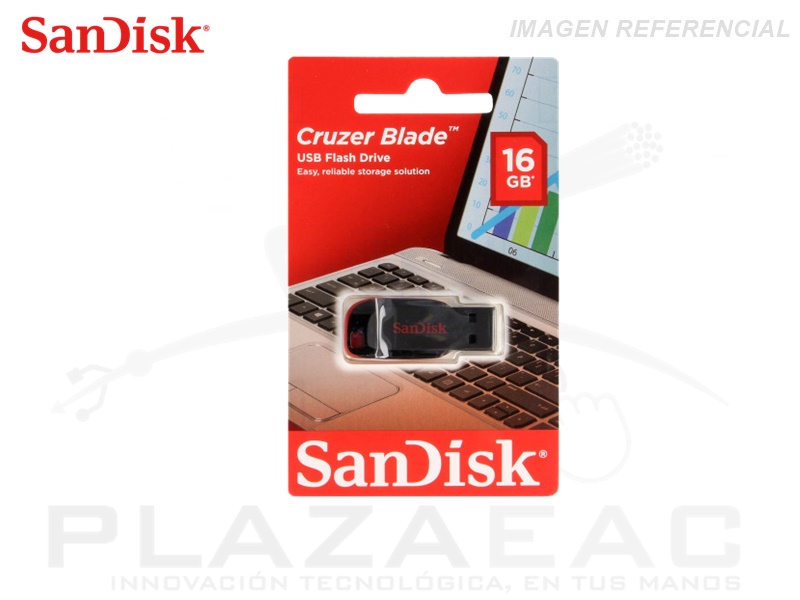 MEMORIA USB SANDISK CRUZER BLADE , 16GB, USB 2.0 - P/N:SDCZ50-016G-B35