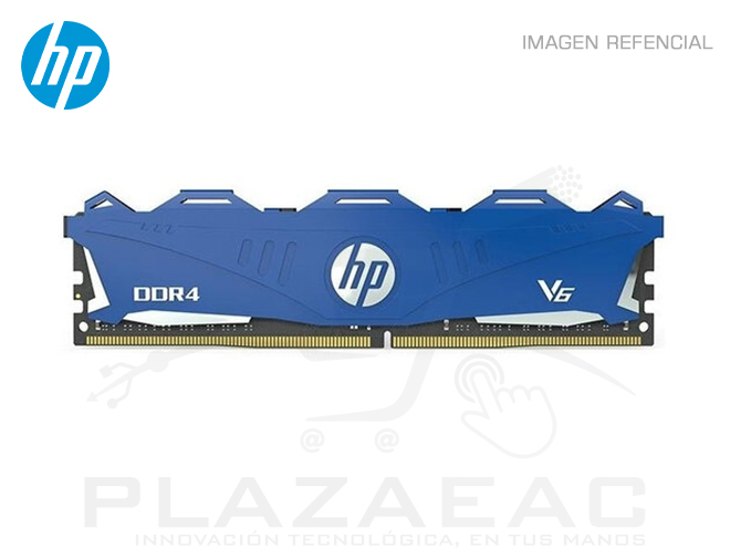 MEMORIA RAM HP V6 SERIES, 8GB, DDR4, 3000 MHZ, PC4-24000, CL-16, 1.35V, AZUL - P/N: 7EH64AA#ABM
