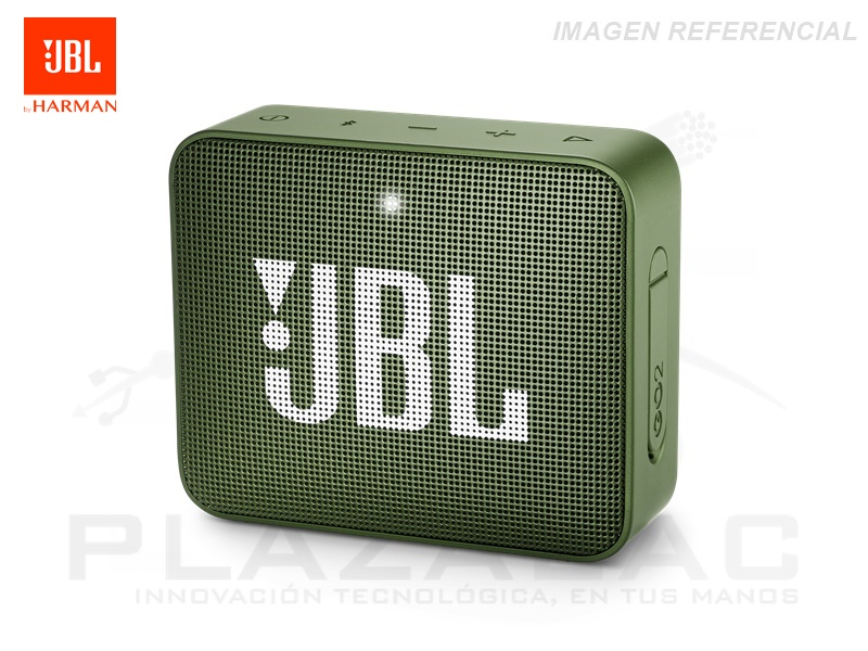JBL Go 2 - Altavoz - para uso portátil - inalámbrico - Bluetooth - 3 vatios - Verde - 5 horas de reproducción - Resistente al agua - Entrada de cable de audio
