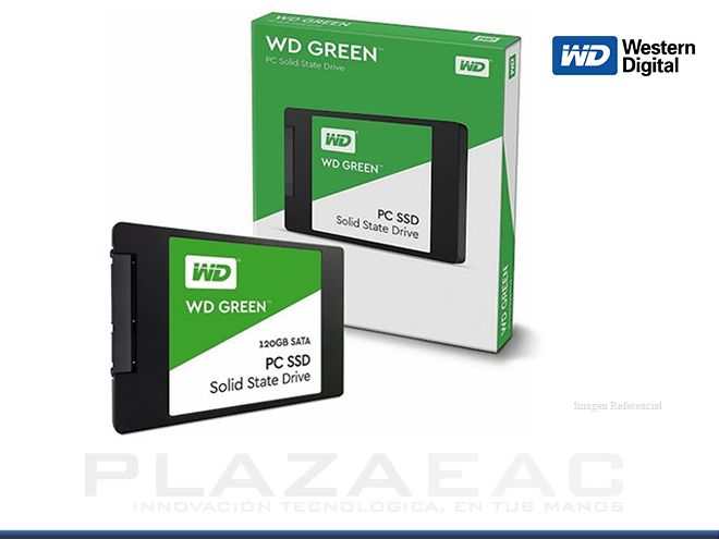 DISCO SOLIDO INTERNO WD 120GB, 540MB/S, SATA 6 GB/S, 2.5" GREEN - P/N: WDS120G2G0A