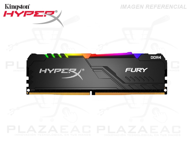 HyperX FURY RGB - DDR4 - módulo - 16 GB - DIMM de 288 contactos - 3200 MHz / PC4-25600 - CL16 - 1.35 V - sin búfer - no ECC - negro