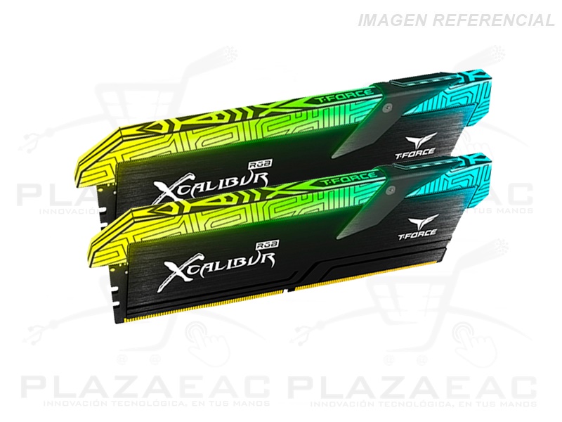 MEMORIA RAM T-FORCE XCALIBUR RGB, 16GB KIT (8GB X2), DDR4, 4000 MHZ, CL-18, 1.35V - P/N: TF6D416G4000HC18JDC01
