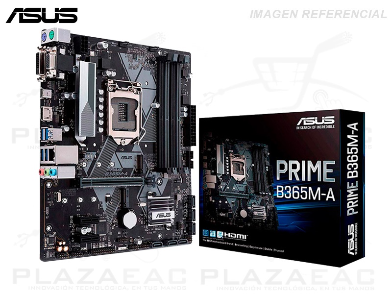 PLACA ASUS PRIME B365M-A, LGA1151, DDR4, GEN 8VA/9NA, SATA 6.0, USB 3.1 - P/N: PRIME B365M-A